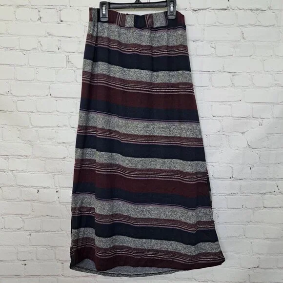 Naif NEW Striped Pull On Long Skirt Size Large - Picture 1 of 8
